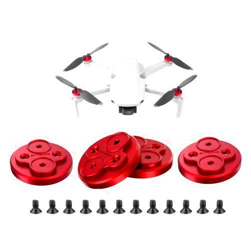 Ngaantyun Darkhorse Upgraded Aluminum Motor Cover Cap 4 Pieces Compatible with DJI Mini 2 Drone Accessory - Dustproof,Waterproof,Protection Mounts - Red
