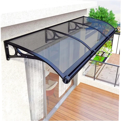 PQRJFVIE Awning for Door Entrance,Door Awnings Exterior,Window Awning Door Canopy,Modern Polycarbonate Front Door Canopy,Aluminum Alloy Bracket Easy to Install for Uv Rain Snow Protection