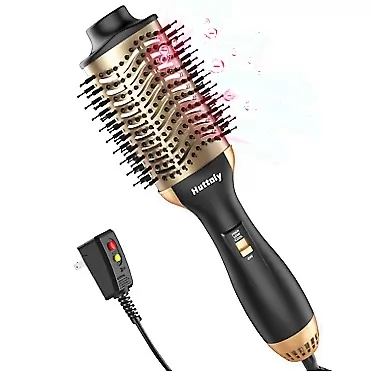 Huttoly Blow Dryer Brush, Hair Dryer Brush, 3 in 1 Hair Dryer with Brush, One Step Hair Dryer, Hot Air Brush, Brush Blow Dryer for Women Fast Drying and Styling Gold
