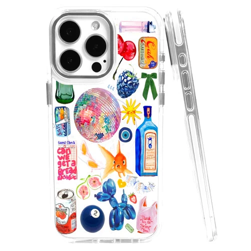 TnXee Case for iPhone 13 Pro,Compatible with MagSafe, Classic Clear Shockproof Protection Magnetic Phone Case - Collage European Disco
