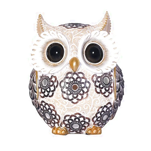 FAMICOZY Adorable Owl Figurine,Big Eyes Cute Owl Statue,Shelf Accents for Home Office Decor and Owl Lovers