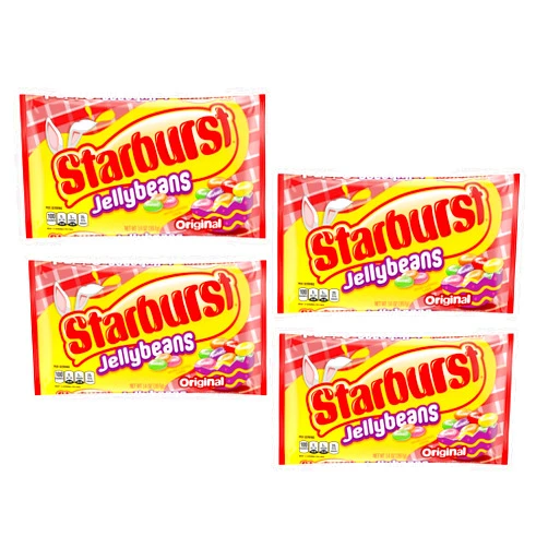 Starburst Jelly Beans 4-Pack – Sweet Fruit Candy Bulk Pack for Easter Baskets, Egg Hunts, Spring Party Favors – Classic Assorted Jelly Bean Flavors – Chewy Holiday Treats for Kids & Adults