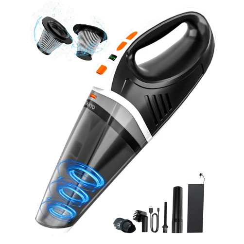 TANYO Handheld Vacuum Cordless Rechargeable, Car Vacuum Cleaner Portable 15KPA Strong Suction, Hand Held Brushless 5 in1 with LED Lights, Small Vacuum 120W for Car, Home, Office, Pet, Dust