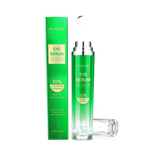 POLXAMA Eye Serum with 5% Caffeine & 5% Retinol for Dark Circles, Puffiness Puffy Bags & Wrinkles Fine Lines - Under Eye Roller Cream Anti Aging Treatment with 360° Massage Ball for Men and Women