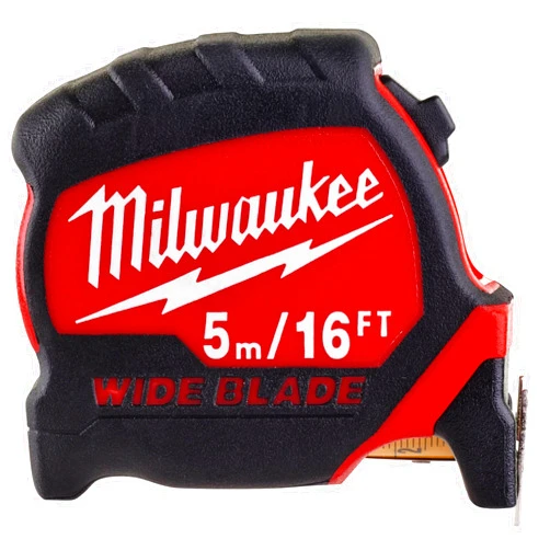 Milwaukee Premium Wide Blade Tape Measure 5m/16ft (Width 33mm), (4932471817)