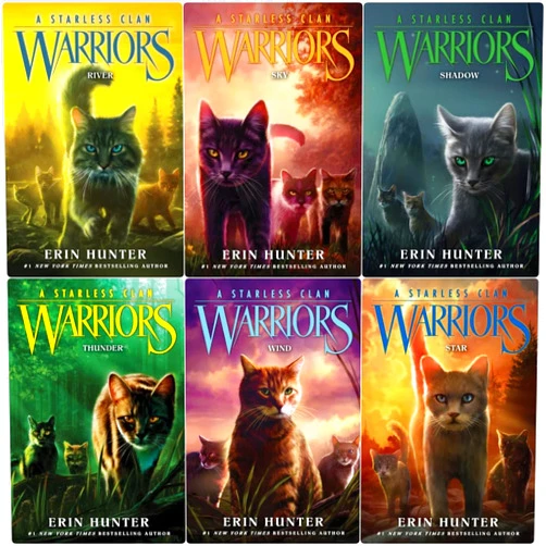 By Author: Erin Hunter (Author) Warriors: A Starless Clan Series 6 Books Set Hardcover Edition - River, Sky, Shadow, Thunder, Wind, Star