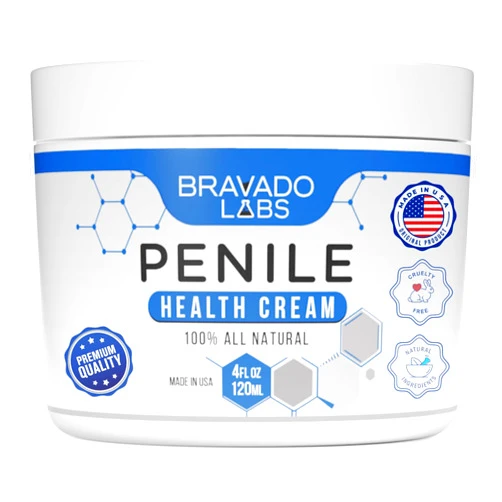 Bravado Labs Premium Penile Health Creme - 100% Natural Penile Cream Lotion For Men's Intimate Health - Redness, Dryness, Anti-Chafing Relief Penile Moisturizer - 4 oz
