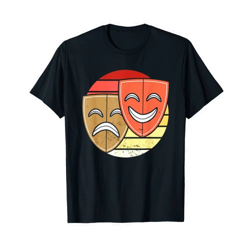 Melpomene And Thalia Retro Vintage Act Theatre Melpomene And Thalia Retro Vintage Broadway Theater T-Shirt