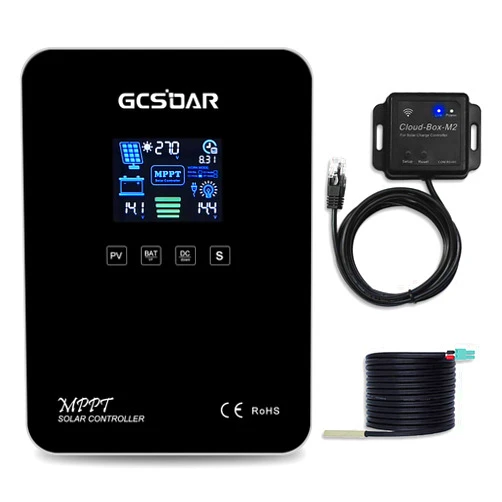 GCSOAR MPPT Solar Charge Controller 60A 12V 24V Auto Max PV 100V, WiFi Module via APP Remote Adjustable Solar Panel Regulator LCD Display for Lead-Acid LiFePO4 User BAT (MPPT 60A + WiFi)