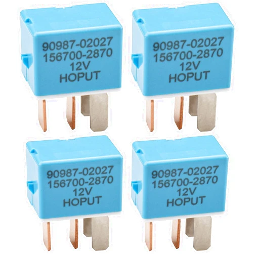 HOPUT 4 Pins AC Relay 90987-02027 90080-87026 90987-02028, Compatible with Toyota Lexus and Camry Vehicles, Pack of 4