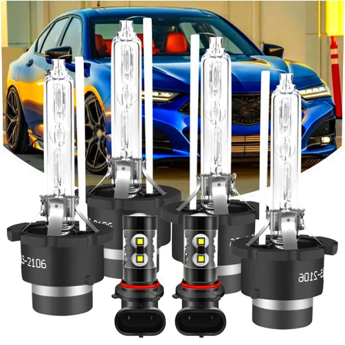 RXTSQI D2S+D2S Hi/Lo Headlight Bulbs+9145/H10 Fog Lights,Fit for 2004-2006 Acura TL,500% Lighting Distance 6000K Xenon White 18,000LM 80W HID Headlight Bulbs,IP68,Pack of 6
