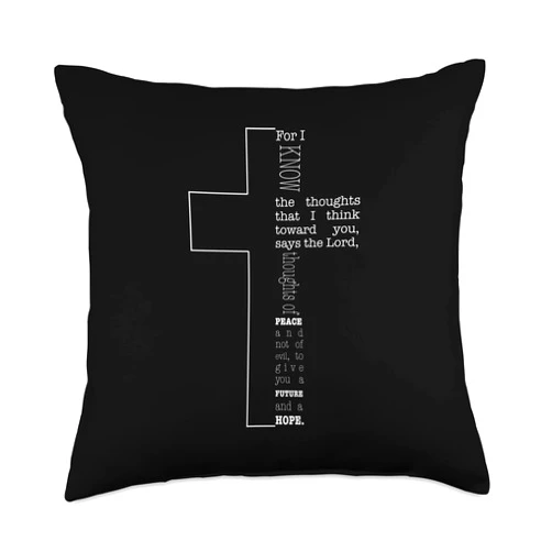 Christian God and Jesus Novelty by Ro Designs Big Cross Jeremiah 29:11 | Christian Bible Verse Throw Pillow, 18x18, Multicolor