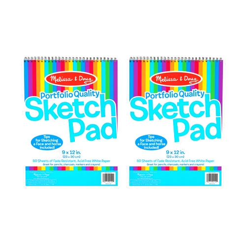 Melissa & Doug Sketch Pad (9 x 12 Inches) - 50 Sheets, 2-Pack - FSC Certified