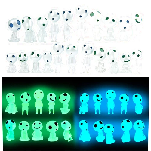 CCINEE 20Pcs Glow in Dark Tree Elves Fairy Luminous Ghost Micro Landscape Accessories Miniature Tree Elves Decoration for Garden Landscape Aquarium Dollhouse Potted Plants Decoration