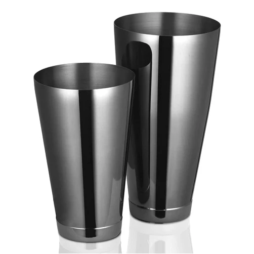Etens Boston Cocktail Shaker Black, Cocktail Shaker Tins Weighted, Bar Shaker Set Bartender Shakers for Bartending - Martini Shaker Stainless Steel Drink Mixer | Bar Tools Metal Shaking Tin | Gunmetal