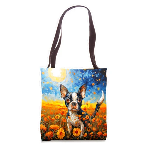 Gheorghe's Artisanal Accent Loyal Paws Design. Terrier Dog Tote Bag
