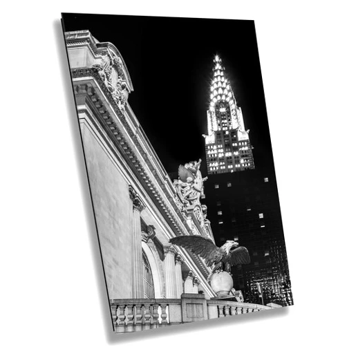 Handmade Chrysler Building New York City Midtown Manhattan Photography black and white B&W Canvas Metal Print Wall Art Poster decor Gift Present