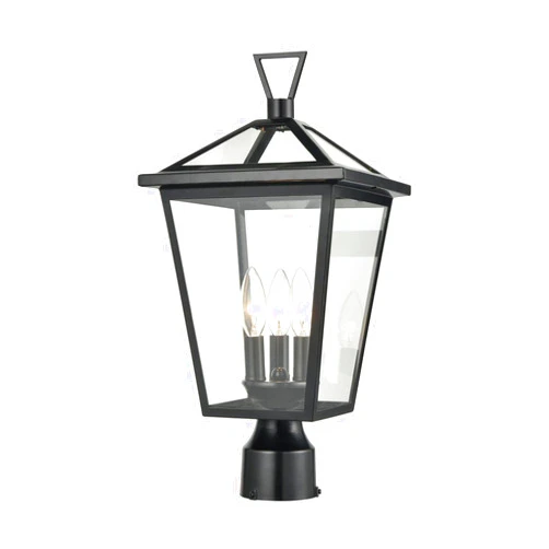 ELK Lighting Elk Home 45475/3 Main Street 19'' High 3-Light Outdoor Post Light with Black Finish