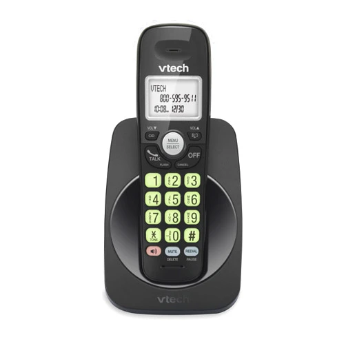 VTech Cordless Phone with DECT 6.0, Full-Duplex Speakerphone, Lighted Display, Backlit Keypad, Caller ID/Call Waiting, Volume Control, Hearing Aid Compatible, Wall Mount | VG131-11 (Black)