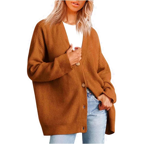 CYXZX Cashmere Cocoon Cardigan,Cashmere Sweaters for Women,Open Front Oversized Button Lightweight Sweaters