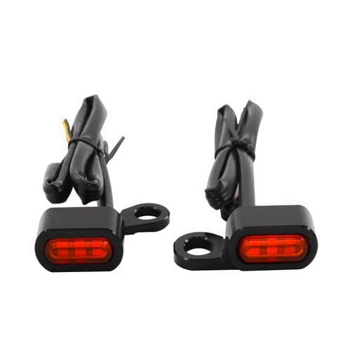 AAGAZA Ronyme Motorcycle LED Mini Turn Signal Indicator for Softails Sportsters Models, Low Power Consumption, Good Performance, Black Smoke/136 (Color : Black Orange)