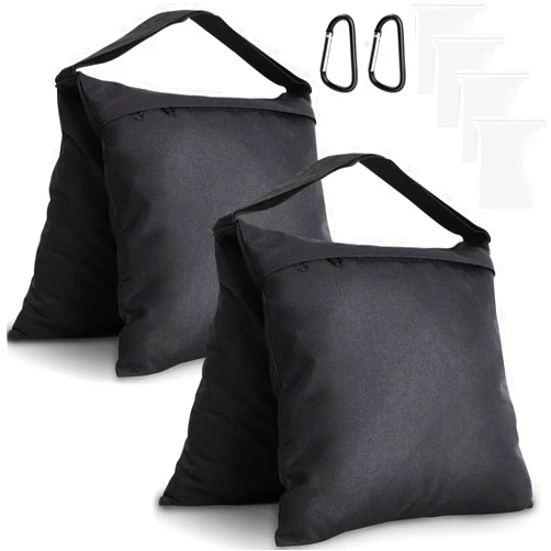 Aimosen 2 Packs Sandbags Weight Bags for Light Stand Photography Video Support, Heavy Duty Saddlebags for Backdrop Stand, Photo Tripod, Outdoor Canopy, Pop up Tent, Umbrella Base, Fishing Chair, Wedding Shed