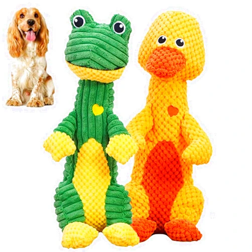 Edottbag Durachew Dog Toy,Chewanimal - Designed for Strong Chewers,Wowpetsmart Invincible Chewanimals,Squeaky Stuffed Plushy Dog Toy,Indestructible Pet Toys for Aggressive Chewers(Duck+Frog)