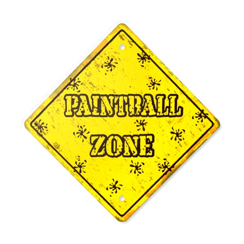 SignMission Paintball Vintage Crossing Sign Zone Xing | Indoor/Outdoor Plastic | 14