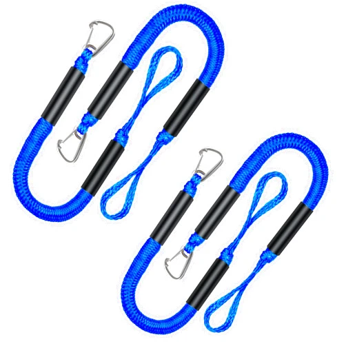 GANGXUN Mooring with 4ft Bungee Dock Line 4-Pack - Essential Accessories for Diverse Watercraft Built in Snubber, Kayak, Watercraft, SeaDoo, Jet Ski, Pontoon, Canoe, Power Boat