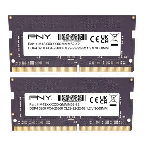 PNY Performance 16GB (2x8GB) DDR4 DRAM 3200MHz (PC4-25600) CL22 (Compatible with 2933MHz, 2666MHz, 2400MHz or 2133MHz) 1.2V Notebook/Laptop (SODIMM) Computer Memory Kit – MN16GK2D43200-TB
