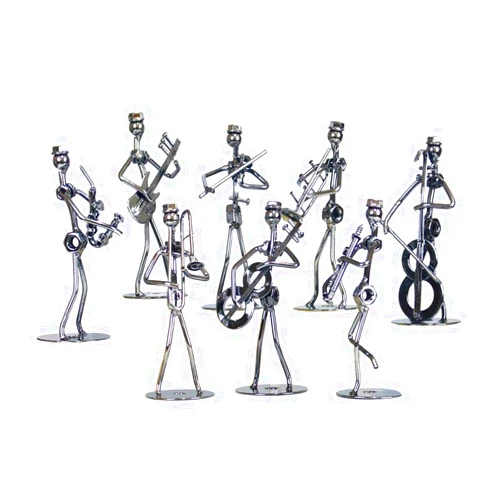 Meixinggu Little Iron Art Musician Creative Men/Women Music Band Crafts Home Office Desk Decoration Birthday Gift 8 Pack (Man)
