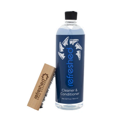 Refreshed Shoe Cleaner & Conditioner - Large 32 oz Refill + Brush - Easily Clean Suede, Leather, Nubuck, Canvas and Mesh Shoes