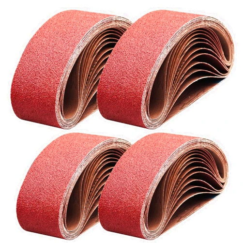 Taokyid 24 Pcs 3x18-Inch Aluminum Oxide Sanding Belts,6 Each of 40 80 120 240 Grits,for Belt Sander
