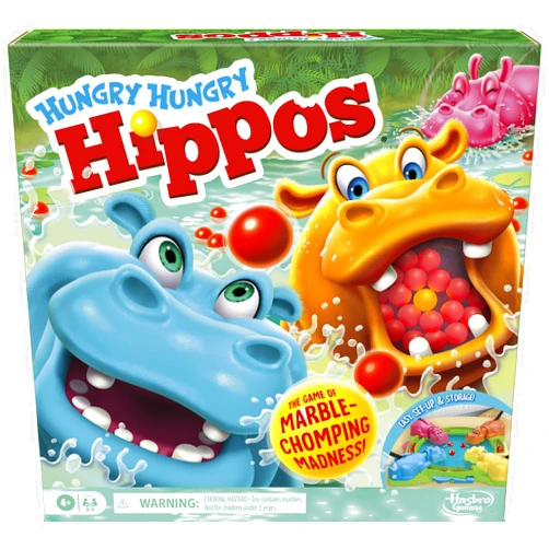 Hasbro Gaming Hungry Hungry Hippos Game for Preschoolers | Instant Marble Relaunch, Easy Set-Up & Storage| Ages 4 and Up | 2 to 4 Players | Kids Games