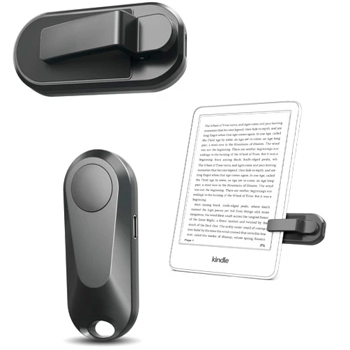 DATAFY Remote Control Page Turner for Kindle Paperwhite Oasis Kobo eReaders, Camera Camcorder Remote Controls, Page Turner Clicker for ipad Tablets Reading Novels with Wrist Strap Storage Bag