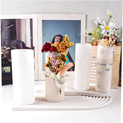 ESEENS 2 Pack Cylinder Mold 6 Inch Cylinder Candle Mold Pillar Candle Mold Cylinder Resin Casting Mold Resin Making Molds Silicone Mold for Candle Home Decorate Mold 3D Animal Mold Candle Making Mold