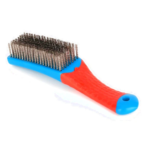 Hautllaif Wire Brushes for Cleaning-Heavy Duty Stainless Steel Wire Scratch Brush for Metal Rust Cleaning,Paint Scrubbing with Rubber Covered Handle