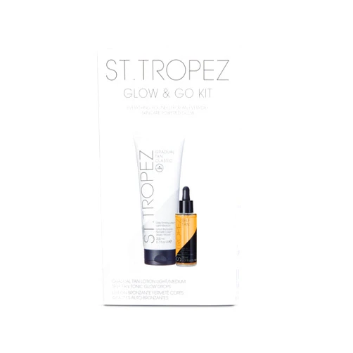 St.Tropez Glow Kit, Self Tan Set with Gradual Tan Firming Lotion and Luxe Self Tan Tonic Glow Drops, Vegan, Natural & Cruelty Free