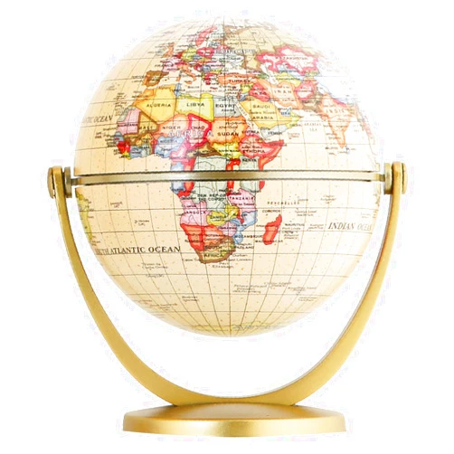Annova Mini Antique Globe 4-inch / 10 cm - Swivels in All Directions Educational, Decorative, Unique, Small World, Desktop, Vintage (Mini Globe 4