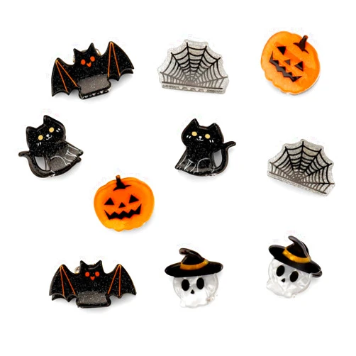 AEYURUID 10Pcs Mini Halloween Hair Claw Clips for Girls and Women Small Hair Clips Halloween Gifts Boo Basket Stuffers for Women