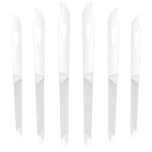 Tarpop 6 Pieces Stainless Steel Nail File Metal Diamond Nail Files Double Side Triple Cut Long Nail Cleaner Fingernail Toenail Files for Nail Art Care Pedicure Manicure, 5.5 Inches