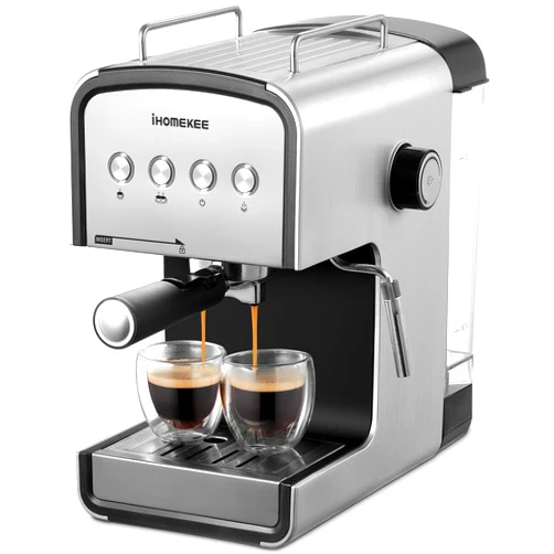 Ihomekee Espresso machine, CM6822 15 Bar Coffee Maker for Cappuccino and Latte Maker With Milk Frother, Removable Water Tank, Fast Heating Coffee Machine for Home, Office