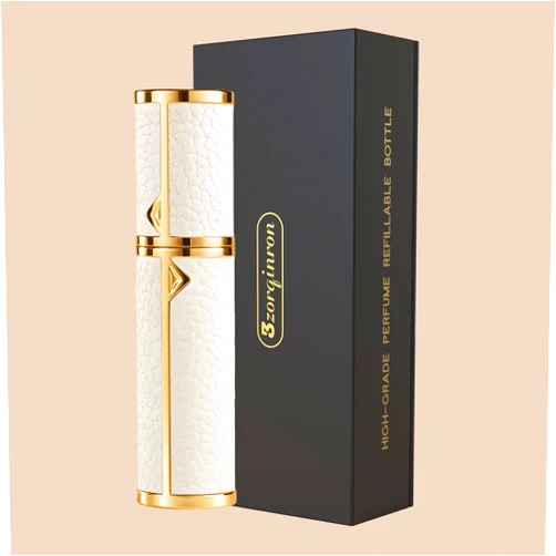 3zorqinron Portable Mini Refillable Atomizer, Cowhide Material, Travel Perfume Bottle Refillable-Your Travel and Business Necessities, 5ml