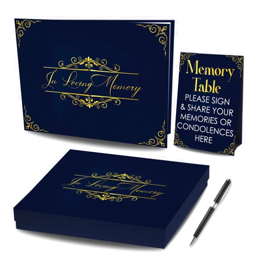 Generic Funeral Guest Book, Memory Book Set, Funeral Sign in Guest Book, 285 Guest Entries with Name and Address, 9