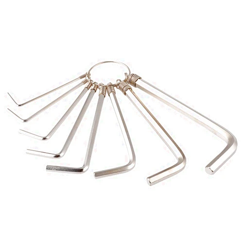 KATUR Allen Wrench Hex Key Set, 8PCS Metric Convenient Key Ring Hex Key Set for Repairs 1.5/2/2.5/3/3.5/4/5/6mm (Silver)