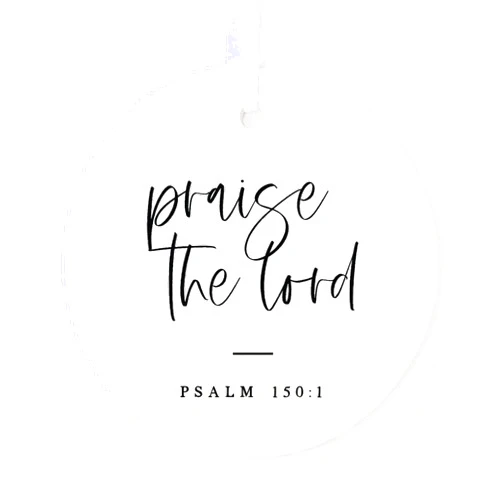 The Cotton & Canvas Co. Praise The Lord Porcelain Scripture, Bible Verse, Porcelain Ceramic Christmas Ornament with Ribbon and Complimentary Gift Box