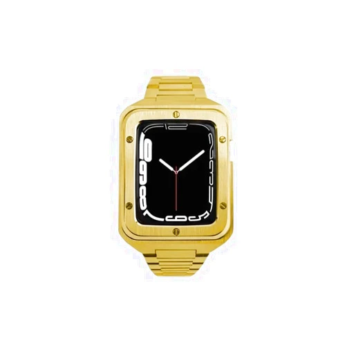 CNHKAU 44mm Stainless Steel Modification Kit for Apple Watch Band 45mm Mod Kit Metal Case Strap for IWatch Series 8 7 SE 6 5 4 with Tools (Color : G, Size : 45mm for 8/7)