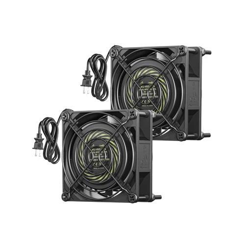 DEWENWILS 2 Pack 120V AC Fan, Waterproof Exhaust Fan 80mm, 14W 2470RPM 21CFM, DIY Cooling Fan for Refrigerator, Computer Case, Compressor Engine, Generator, UL Listed