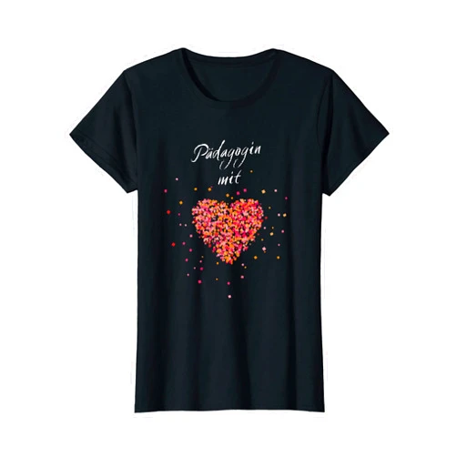 Pädagogin Mit Herz Erzieherin Kiga Kita Geschenk Womens Educational with Heart Nursery Gift Idea T-Shirt