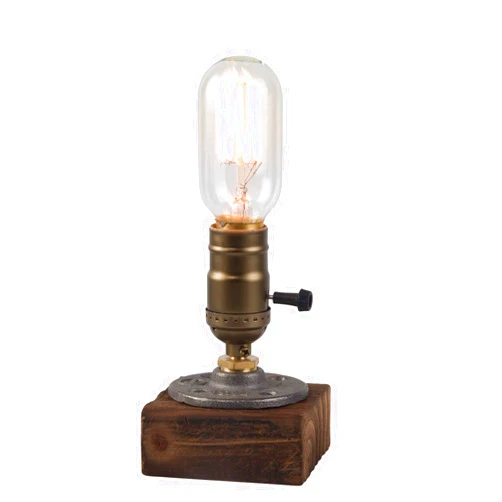 OuXean Vintage Table Lamp, Industrial Dimmable Nightlight Steampunk Desk Lamp with E26 Lamp Holder for Bedroom Living Room Home Art Display Cafe Bar Studio Antique Decor(Without Bulb)